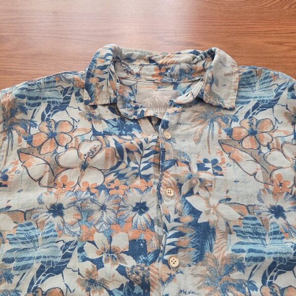 Jimmy Buffett MARGARITAVILLE Hawaiian Shirt Men's Large Floral Surf Silk Linen - Picture 4 of 12